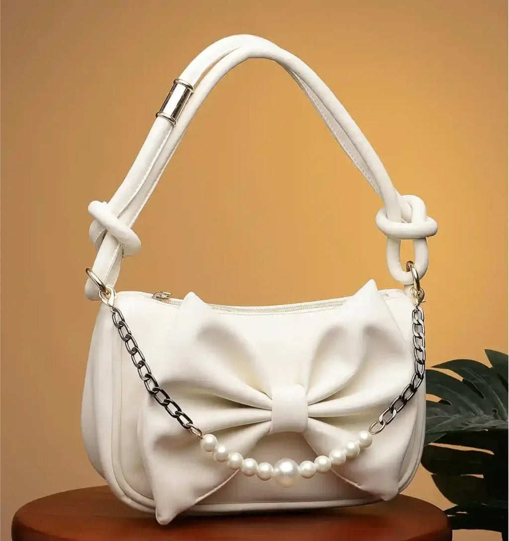 Cream Structured Hand Held Bag for Women Elegant Lightweight Handbag Stylish Daily Use Office Party Tote