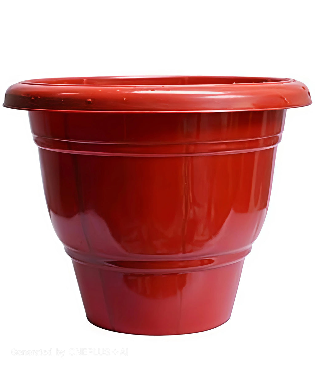 Big Round Planter Pot (pack of 6)  for Indoor & Outdoor Plants | Heavy Duty Plastic Garden Pot | Stylish Large Plant Container