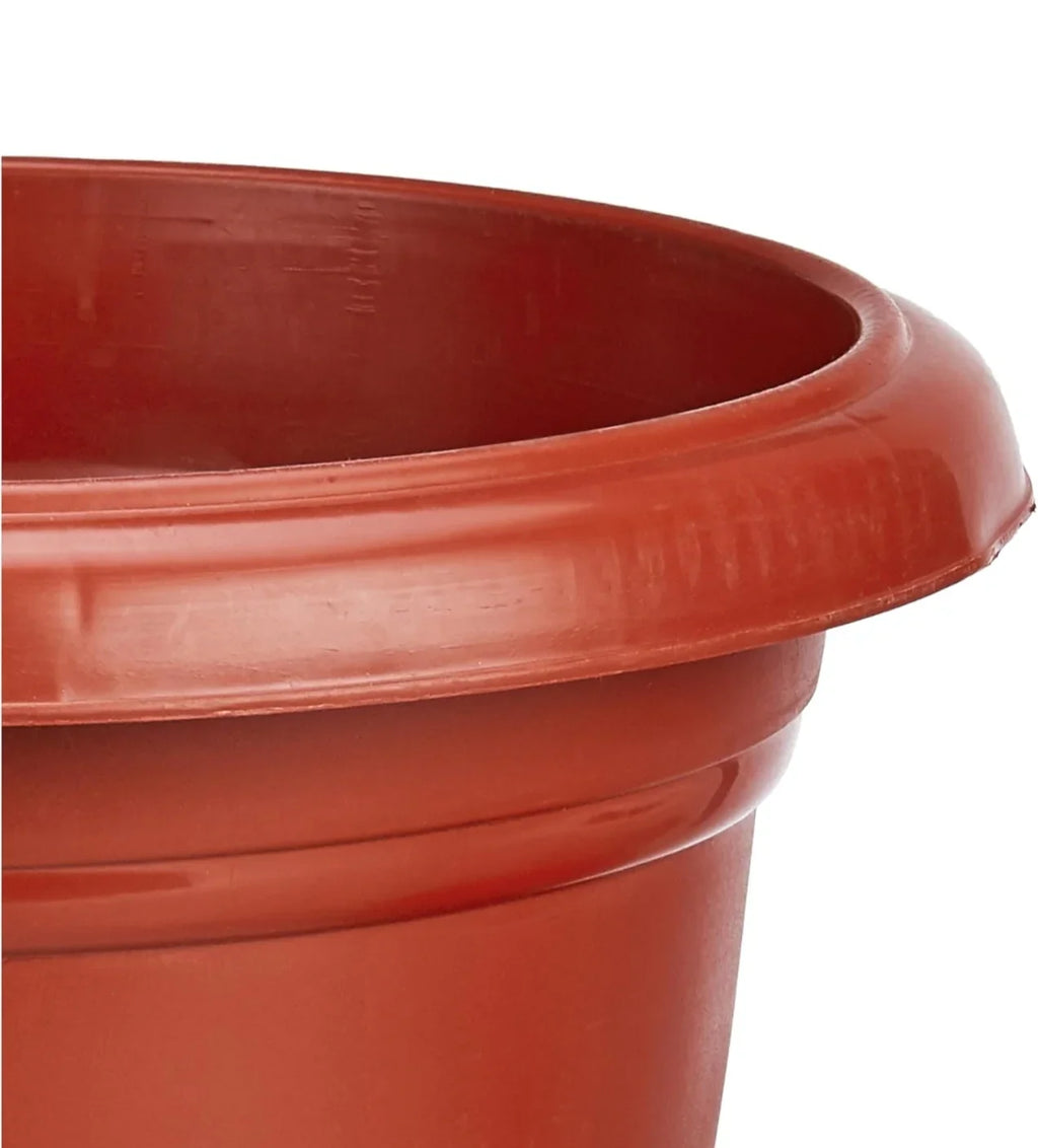 Round Plastic Plant Pot with Bottom Tray (Set of 6)  | Durable Garden Planter | Indoor Outdoor Flower Pot Leak-Proof