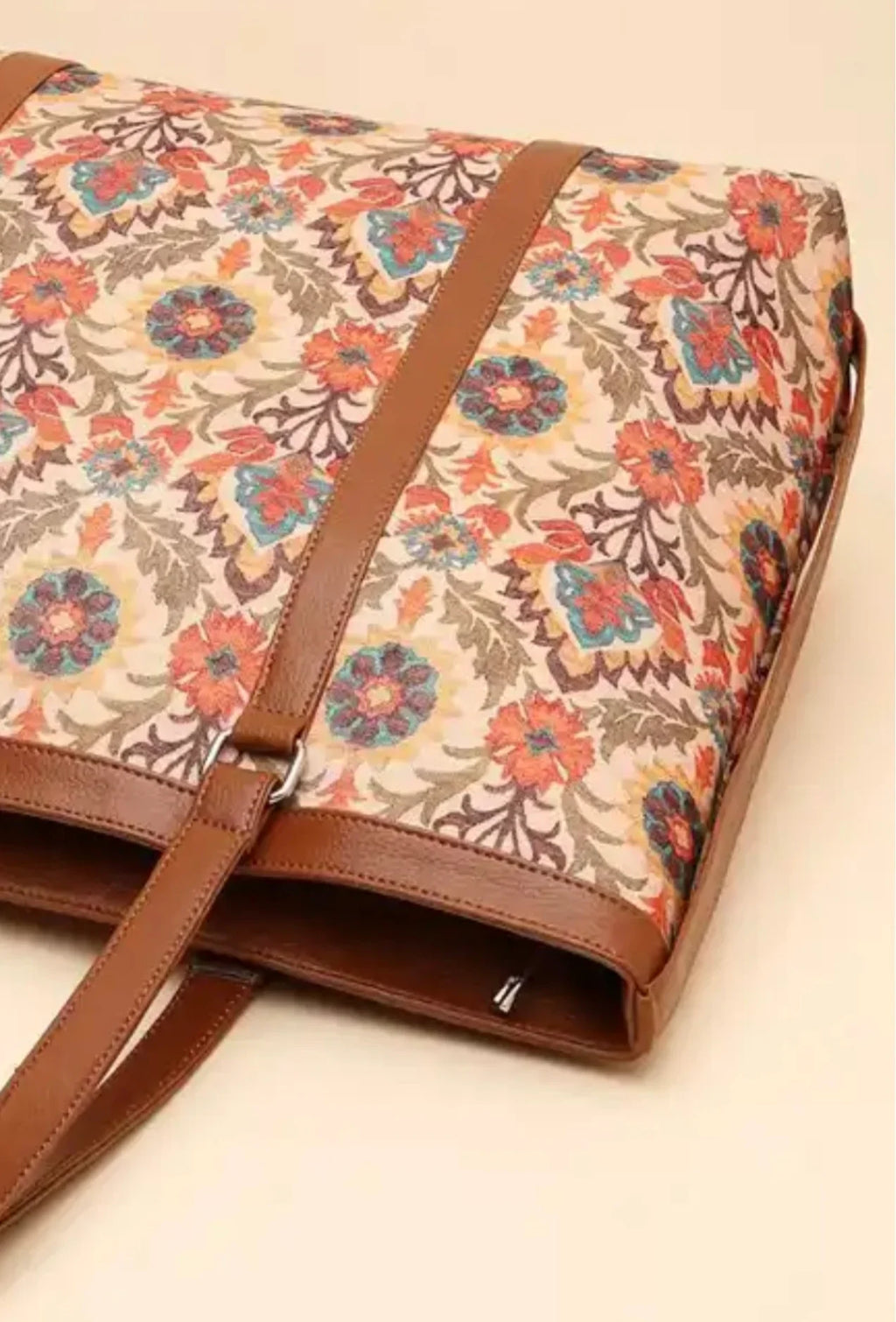 Women Ethnic Motifs Printed Structured Bag Office Handbag Stylish Work Tote for Laptop Daily Use