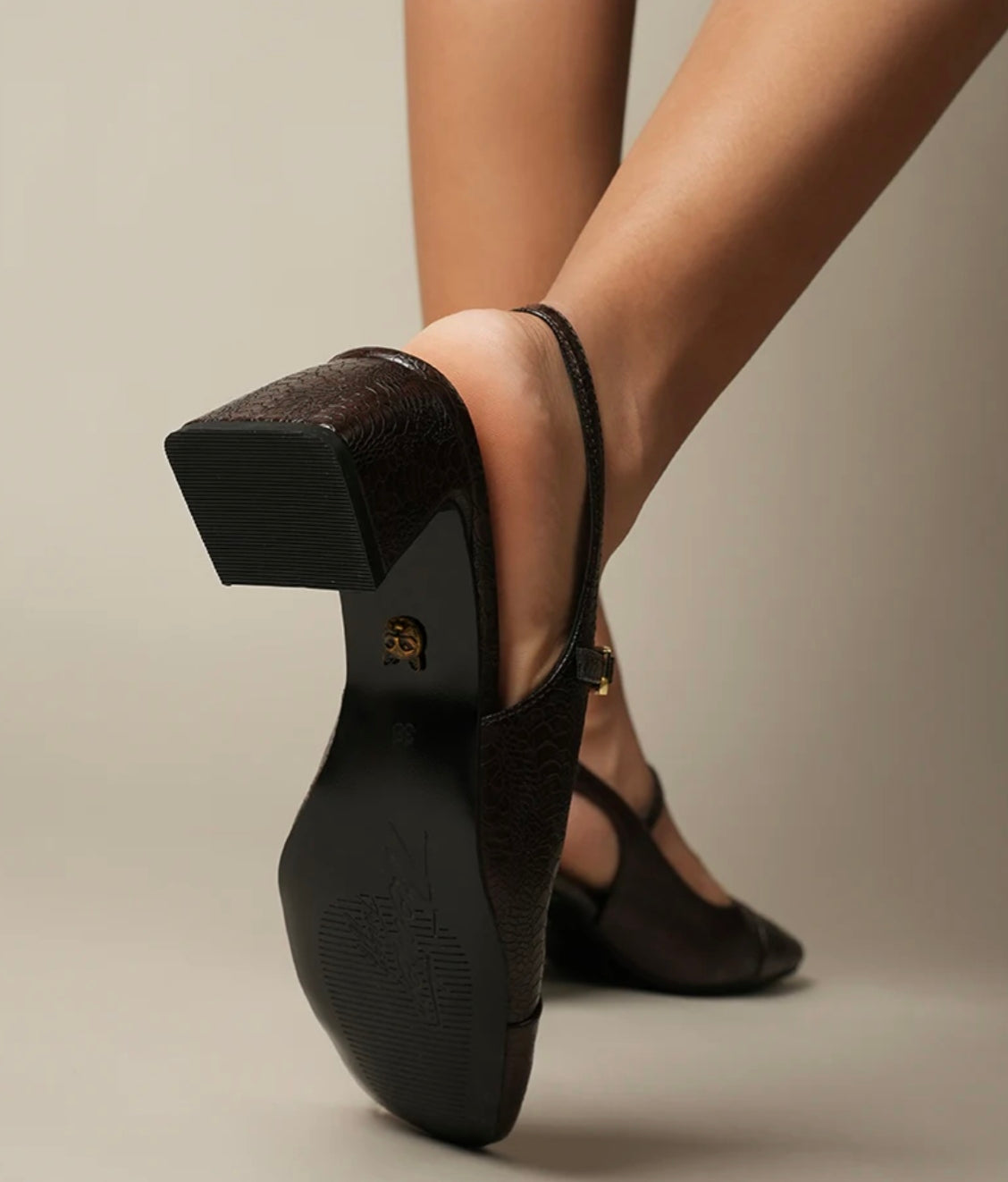 Buy Croc Print Brown Heels for Women | Stylish Party Wear Sandals India