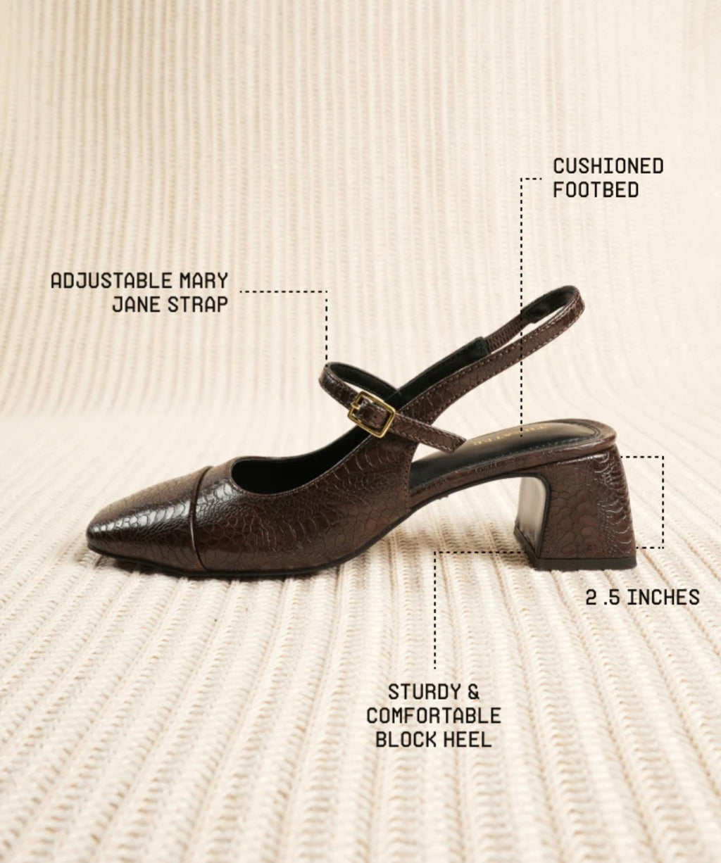 Buy Croc Print Brown Heels for Women | Stylish Party Wear Sandals India