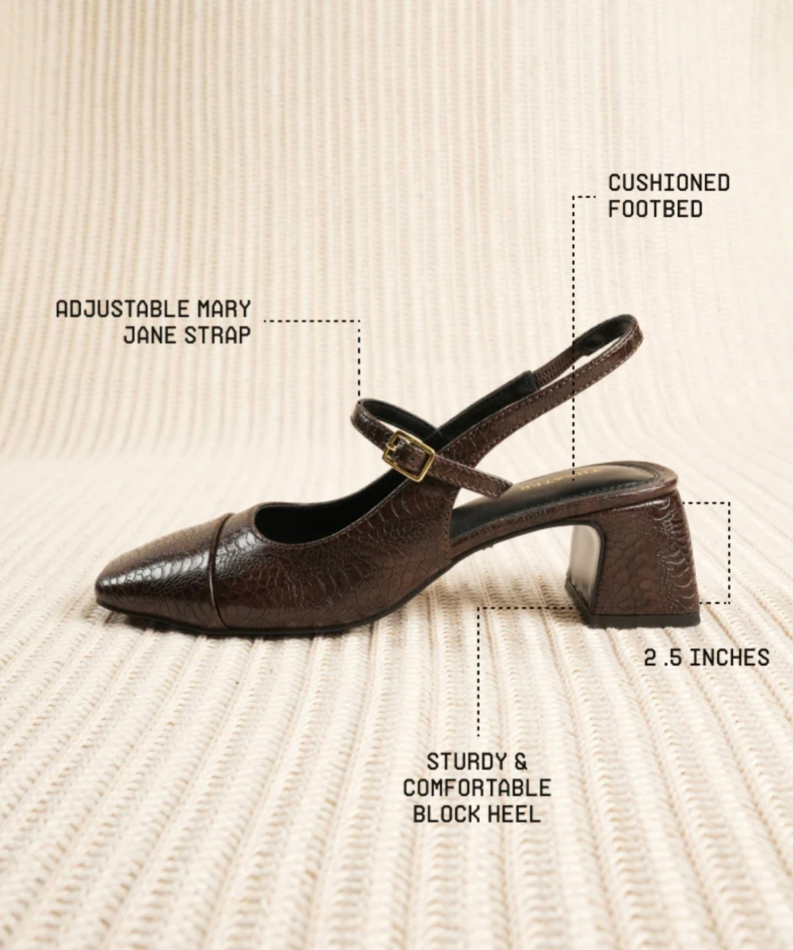 Buy Croc Print Brown Heels for Women | Stylish Party Wear Sandals India