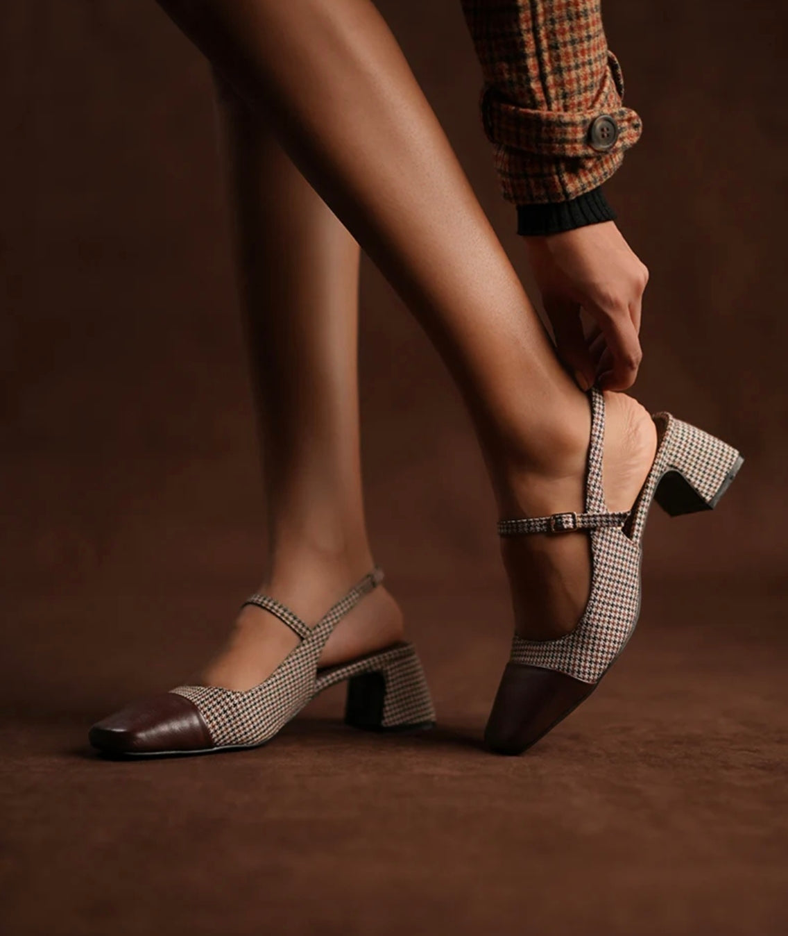 Elegant Brown Print Heels for Women | Stylish Party & Office Wear Sandals