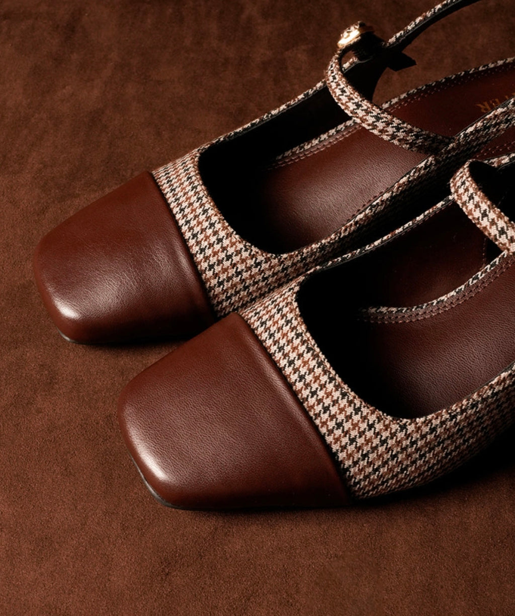 Elegant Brown Print Heels for Women | Stylish Party & Office Wear Sandals