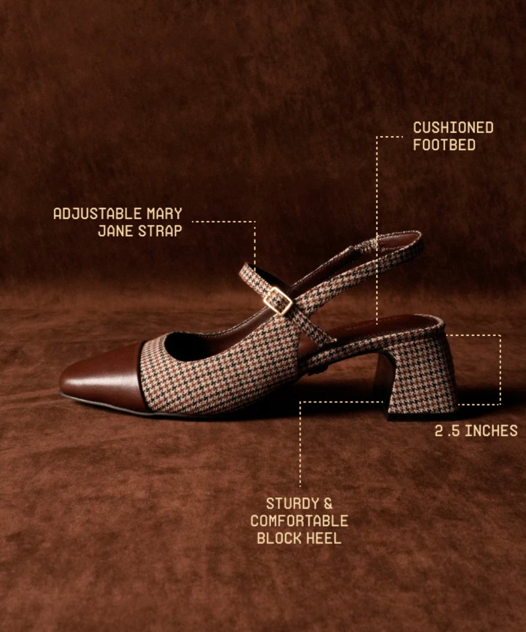 Elegant Brown Print Heels for Women | Stylish Party & Office Wear Sandals