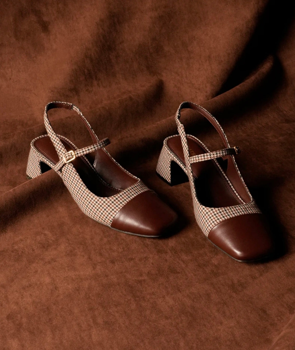 Elegant Brown Print Heels for Women | Stylish Party & Office Wear Sandals