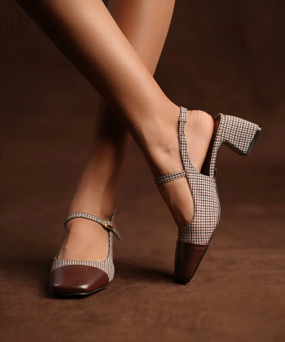Elegant Brown Print Heels for Women | Stylish Party & Office Wear Sandals