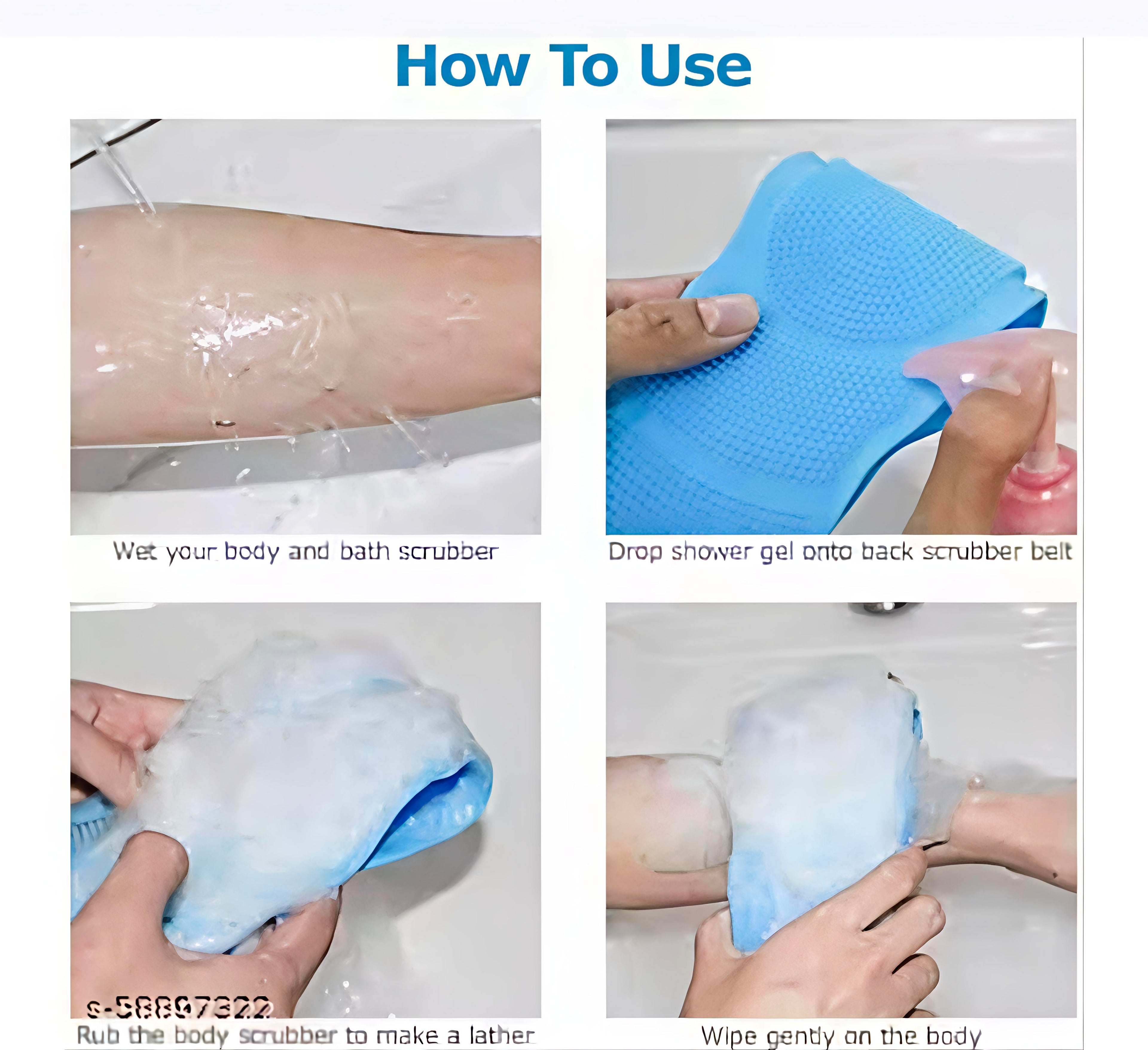 Silicone Body Back Scrubber Double Side | Deep Exfoliating Bath Brush