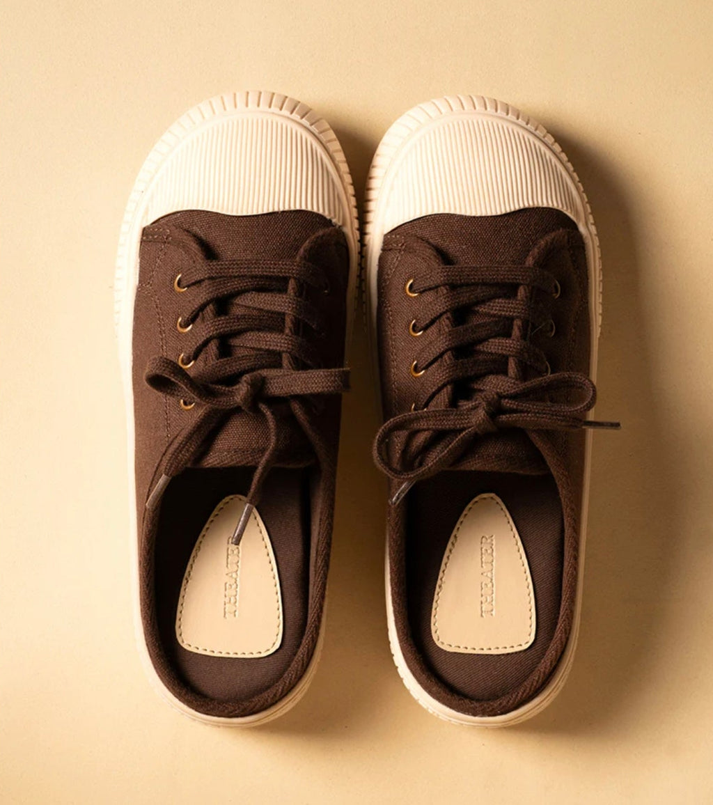 Trendy Brown Slip-On Sneakers – Comfort + Style in One