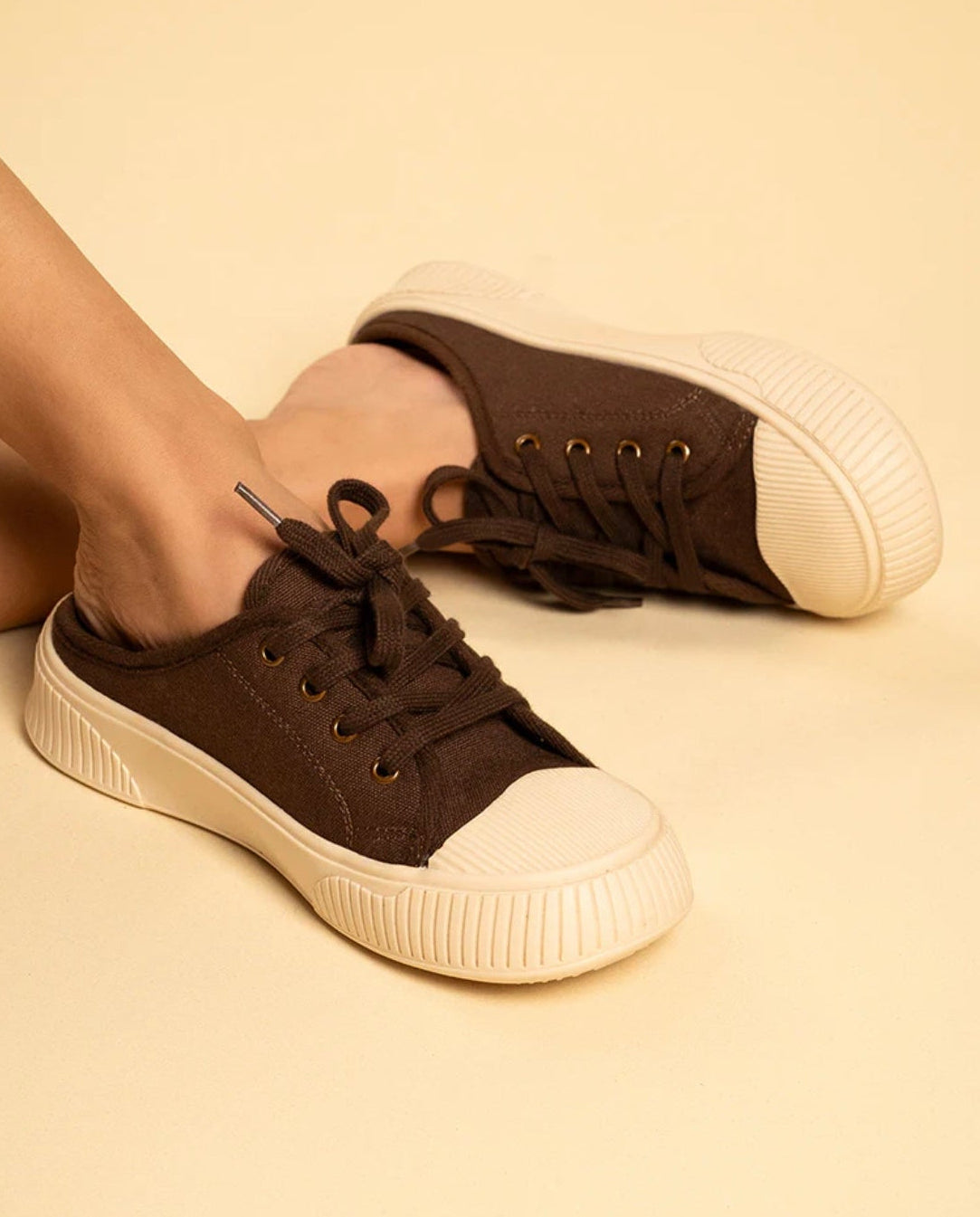 Trendy Brown Slip-On Sneakers – Comfort + Style in One